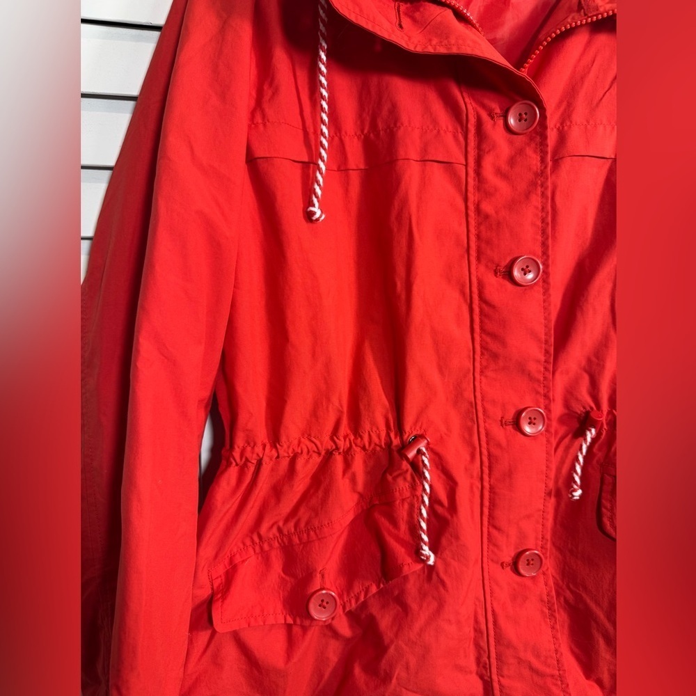 J. Crew Red Utility Jacket with Hood and Lightweight Design Size M - Picture 3 of 4